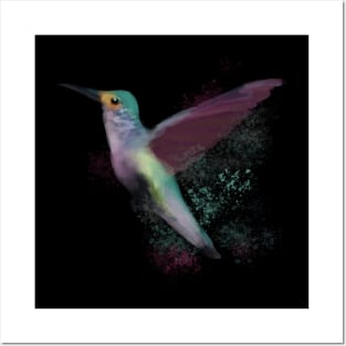 Watercolor hummingbird Posters and Art